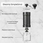 Steamly SimpleGrind - Moulin à Café Manuel Transportable